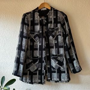 Vintage Black and White Wool Peacoat